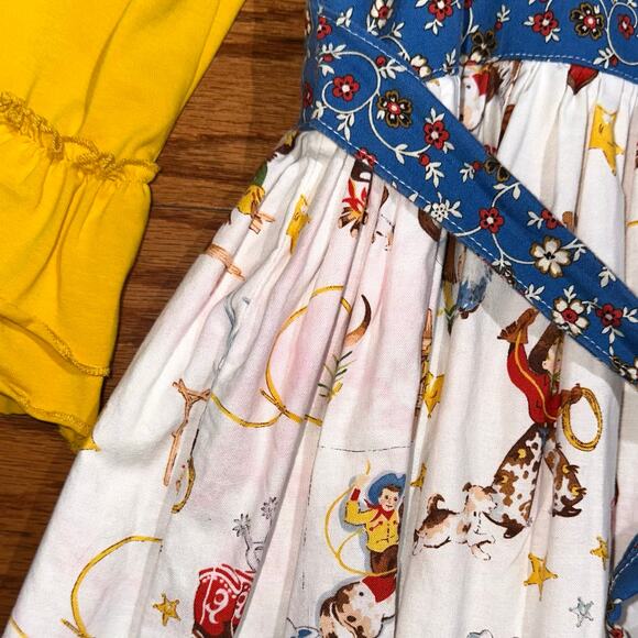 Boutique Girls Western Tickled Pink Rodeo Cowgirl Bell Sleeve Shirt & Dress 6 - Picture 16 of 16